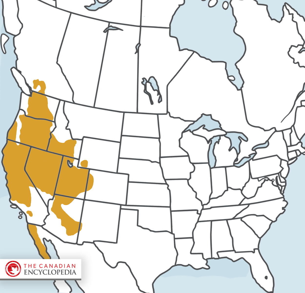 Range of the Western Rattlesnake (Crotalus oreganus)