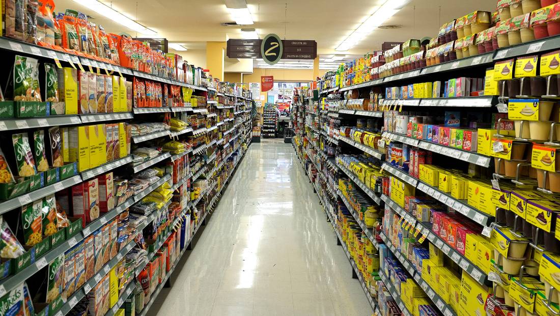 Interior of a Provigo grocery store in Montreal, Quebec, date unknown.