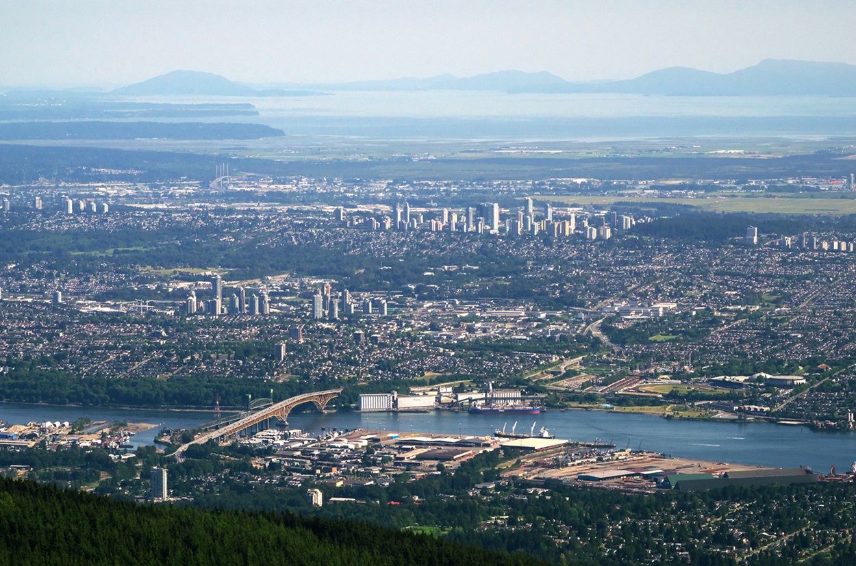 Aerial photo of BC suburb.