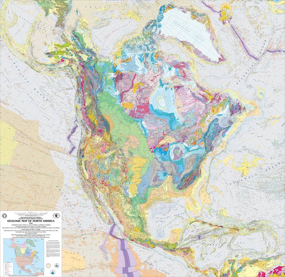 Geologic map of North America Map of North America.